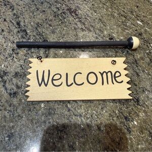 Mini Wooden “Welcome” Sign – Rustic Farmhouse Hanging Décor 6” x 3.5”